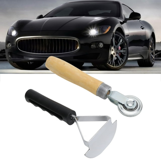 Tire Patch Roller, Wood Handle 6mm Tire Repair Scraper Excellent Adhesion for Cars Motorcycles Bicycles