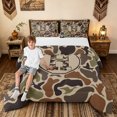 thumbnail image 3 of meiyoeat Green Rustic Camo Letter Full Size Comforter Sets for Men Boys, Wildlife Duck Print Bedding Comforter Set, Black Reversible, 3pcs, 1 Comforter and 2 Pillowcases, 3 of 6