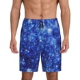 thumbnail image 1 of Balery Blurred Star Snow Christmas Pantalones cortos de pijama de punto de algodón para hombre con cinturilla y bolsillos-XX-Large, 1 of 6