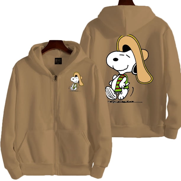 Sudadera con capucha de Snoopy Charlie Brown para hombre y mujer, sudadera de gran tamaño con cremallera, nueva chaqueta de pareja de dibujos animados de anime para primavera y otoño