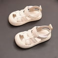 thumbnail image 2 of BXJX Girls Summer Sandals, Closed Toe Slip-Resistant Ankle Strap Solid Color Shoes for Kids White Size 10(Little Kids), 2 of 7