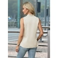 thumbnail image 4 of Womens Summer Sleeveless Silk Satin V Neck Business Casual Tank Tops apricot XXL, 4 of 7
