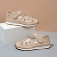 thumbnail image 5 of Women's Gladiator Fisherman Sandals Closed Toe Hollow Out Mary Jane Flat Shoes Breathable Casual Beach Shoes Beige Size 9, 5 of 8