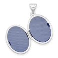 thumbnail image 5 of Auriga 925 Sterling Silver Rhodium-plated Scroll Design Oval Locket for Women (L-24mm, W-14.15mm), 5 of 7