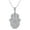 White Gold, variant on Round Shape White Natural Diamond 10k Solid Rose Gold Evil Eye Hamsa Hand 10k Solid Rose Gold Pendant Necklace (0.69 Cttw)