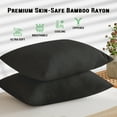 thumbnail image 4 of Gogreen Bamboo Rayon Waterproof Pillow Protector, Breathable Pillow Cover, Cooling Pillow Case Protector with Zipper, Super Soft Pillow Case Cover with Zipper (4 Packs, Queen 20"x30", Black), 4 of 9