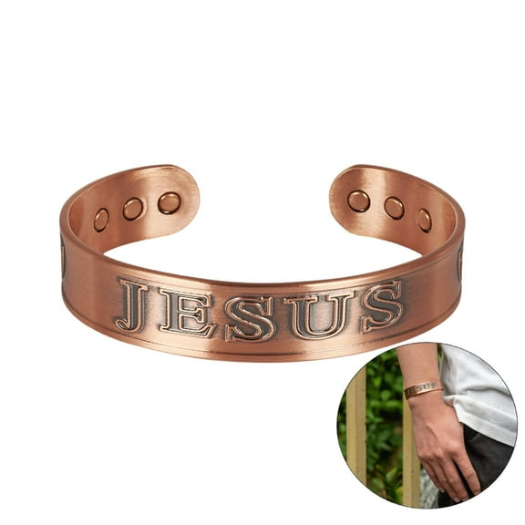 Metaljc Magnetic Copper Cuff Bracelets for Men Women, Adjustable Fashion Jewelry