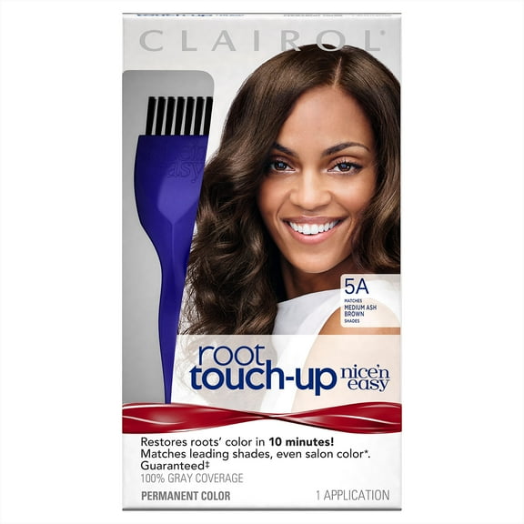 Clairol Nice'n Easy Root Touch-Up, 5A Medium Ash Brown, Permanent Hair Color, 1 Kit