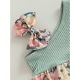 thumbnail image 6 of LMLYSoH Baby Girl Two Piece Outfits Summer Floral One Shoulder Romper and Stretch Headband Cute Clothes, 6 of 8