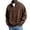 Coffee, variant on Mens 1/4 Zip Pullover Denim Stand Collar Pullover Long Sleeve Quarter-Zip Shirts Vintage Distressed Loose Casual Work T-Shirts,Dark Green 2XL