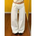 thumbnail image 4 of LMLYSoH Women's Plus Size Casual Pants Fashionable Solid Color Waist Tie Loose Fit Wide Leg Pants, 4 of 9