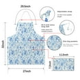 thumbnail image 7 of Pioneer Flower Floral Print Pattern Apron-Garden Aprons for Women with Pockets-Cotton Linen Waterproof Kitchen Cooking Gardening Aprons Adjustable for Kitchen,Cooking,BBQ and Salon 33x27 Inch, 7 of 7