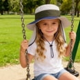 thumbnail image 6 of IVEYRTF Kids Sun Hat with Neck Flap Color Block Breathable Mesh UV Protection Adjustable for Boys Girls 2-8 Years Outdoor Bucket Hat, 6 of 8