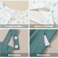 thumbnail image 6 of ZOEREA Toddler Girl Clothes 1-5T Baby Girl Outfits Fall Winter Stripe Floral Long Sleeve Top+Bib Overall Pants 2Pcs Clothing, 6 of 8