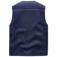 thumbnail image 3 of Purcolt Men's Big and Tall Denim Vests Button Up Sleeveless Stretchy Jean Jacket Outdoor Fishing Work Utility Vest Outerwear Vest with 4 Pockets, 3 of 8