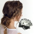 thumbnail image 2 of Unique Bargains 1 Pc Polka Dot Bow Scrunchies for Home Beige Black, 2 of 5