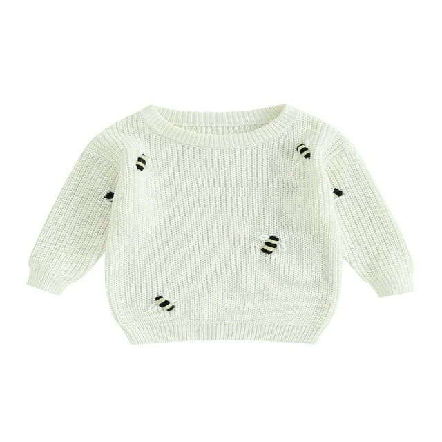 Baby Neck Sweaters Long Sleeve Loose Knitted Pullovers