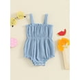 thumbnail image 2 of Bagilaanoe Newborn Baby Girl Summer Rompers Pleated Sleeveless Bodysuits 3M 6M 12M 18M 24M Infant Casual One Piece Short Jumpsuit, 2 of 7