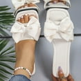 thumbnail image 5 of Summer Women Slippers Flat Heel Square Toe Slip-on Slides Slippers Beach Flat Sandals Casual Summer Shoes with Bow Knot, 5 of 8
