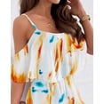 thumbnail image 3 of Women Summer floral casual dress chiffon print halter strapless sexy dress female, 3 of 4