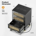 thumbnail image 2 of Rattan 3 Drawers Nightstand Bedroom Bedside Side Table with Charging Station, 2 of 8
