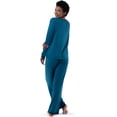 thumbnail image 2 of Fruit of the Loom Women's Long Sleeve Tee and Pant 2 Piece Sleep Set, Dark Sea, 3X, 2 of 10
