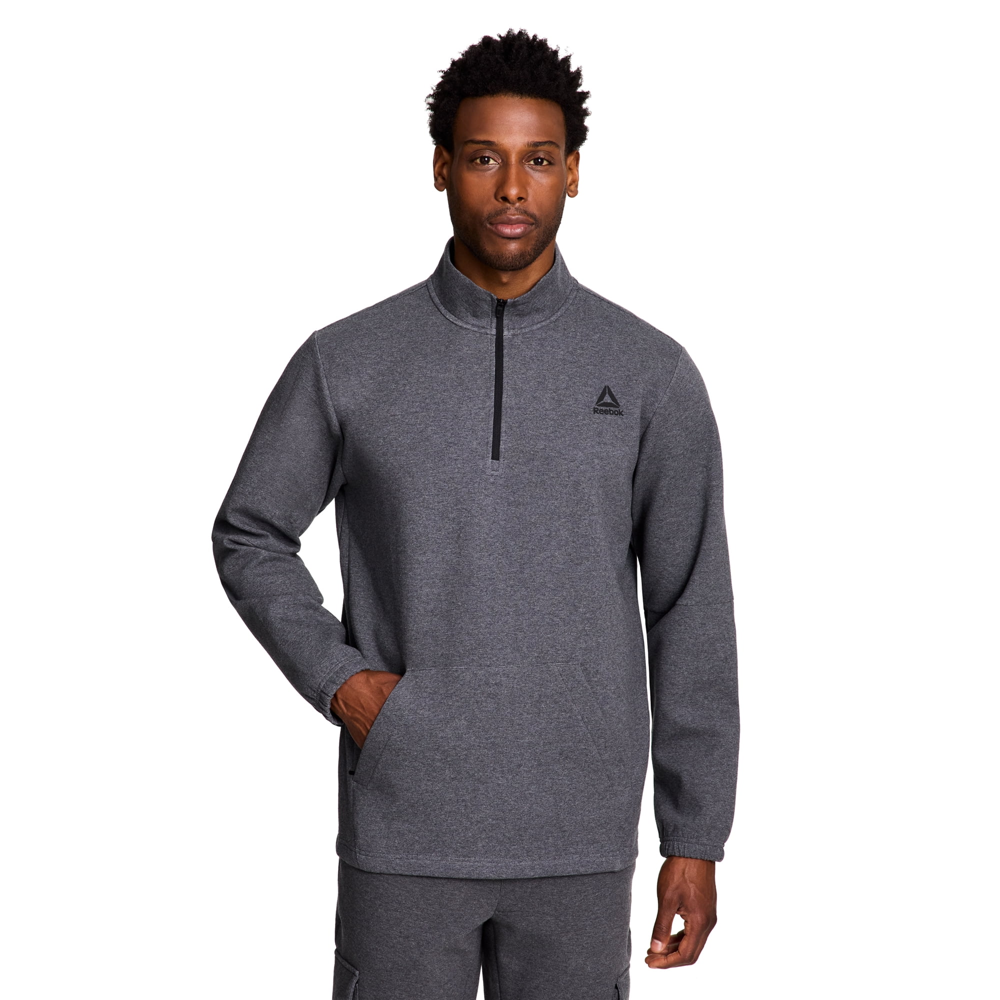 Reebok Men's and Big Men's Unwind Mock Neck Quarter Zip Sweatshirt, Sizes XS-5XL