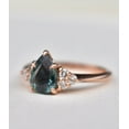 thumbnail image 2 of Teal Sapphire Engagement Ring Pear Shape 14K Rose Gold Plated Teal Sapphire Ring,Blue Green Sapphire Engagement Ring,Pear Cut Teal Sapphire Ring, 2 of 2