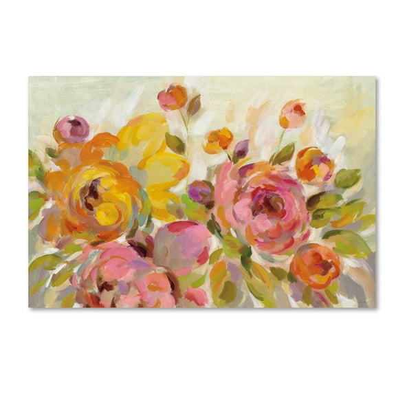Trademark Fine Art 'Brushy Peonies' Canvas Art by Silvia Vassileva
