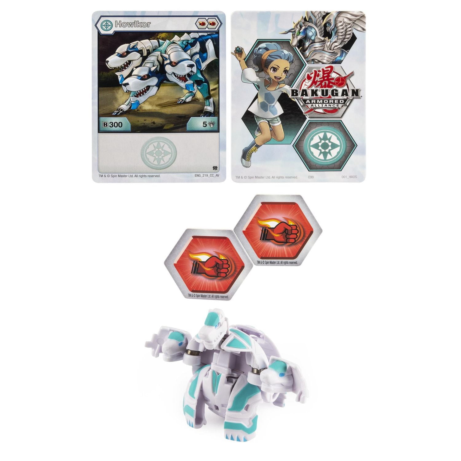 Bakugan, Howlkor, Figurine Armored Alliance articulée de 5 cm à collectionner et carte à échanger