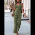 thumbnail image 4 of Womens Jumpsuits Dressy Summer Sleeveless U-Neck Casual Wide Leg Long Pants Rompers green XL, 4 of 7