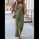 thumbnail image 4 of Elegantes de Verano para Mujer, Sin Mangas, con Cuello en U, Informales, de Pierna y Pantalones Largos 2025, Verde , Talla XL, 4 of 10