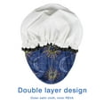 thumbnail image 4 of Shower Caps,Blue Sun Moon Constellation Pattern Waterproof Shower Cap for Women 4 Pieces,Double Reusable Hair Cover for Shower PEVA Elastic Stretch Hem, 4 of 7