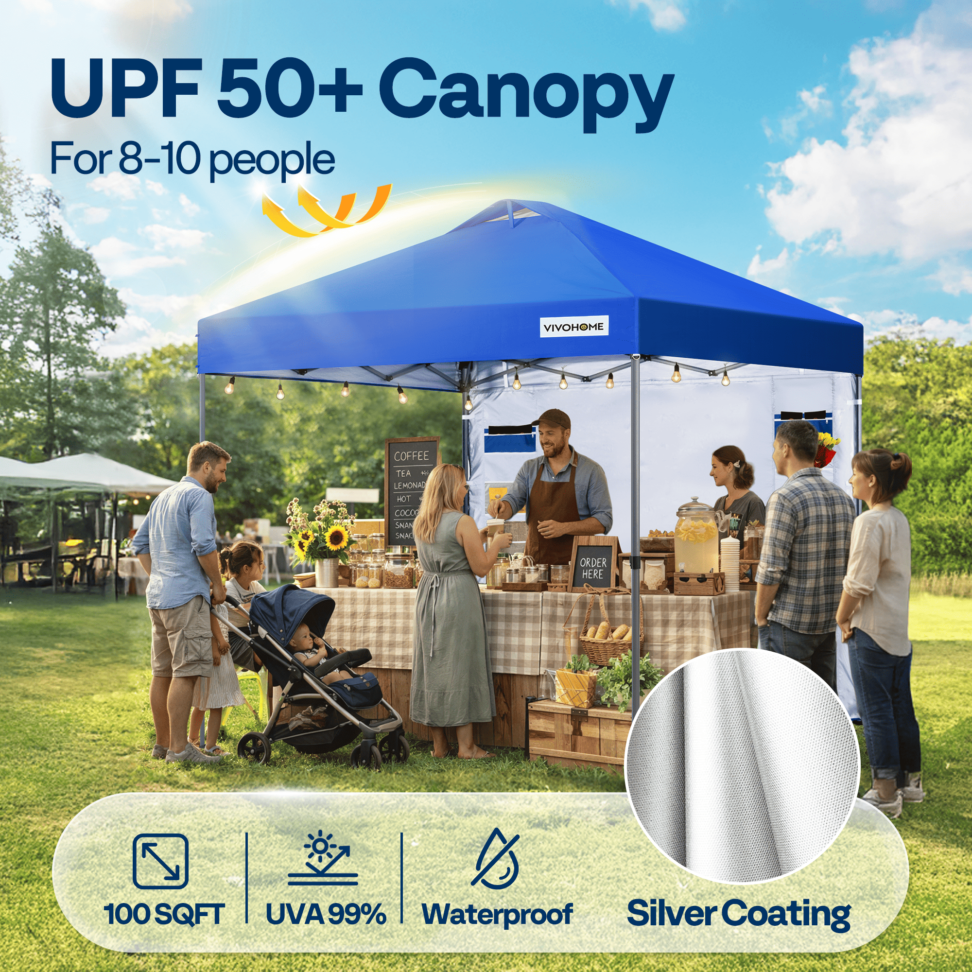 SPECSTAR 10x10 Pop-Up Instant Canopy, Blue photo 7