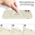 thumbnail image 5 of Compatible with iPhone 11 6.1” Case for Women Girls,Soft TPU Pretty Wristband Holder Phone Case Slim Liquid Silicone Shockproof Thin Wrist Strap Love Heart Cute Case Cover（Elegant White）, 5 of 6