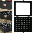 thumbnail image 2 of Coward Ring Display Case, Cufflinks Organizer Box with Transparent Lid, 42 Slots Ring Storage Display Jewelry Holder Black Velvet, 2 of 7