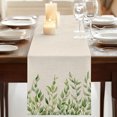 thumbnail image 3 of Green Leaves Vines Short Table Runner 36 Inches Long,Vintage Country Pastoral Plants Cotton Linen Table Runners Dresser Scarves,Fabric Tabletop Scarf Furniture Cover for Home Dinner Party 13"x36", 3 of 9
