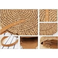 thumbnail image 3 of Straw Handbags Women Handwoven Round Corn Straw Bags Natural Chic Hand Large Summer Beach Tote Woven Handle Shoulder Bag, 3 of 7