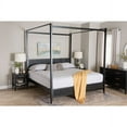 thumbnail image 4 of Baxton Studio Primrose Mid-Century Black Fluted Wood King Size Canopy Bed, 4 of 21