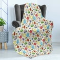 thumbnail image 4 of Tea Soft Flannel Fleece Throw Blanket, Bakery Goods Yummy Cakes Muffin Cookie Saucers Cafe Food Kitchen Pastries Theme, Cozy Plush for Indoor and Outdoor Use, 70" x 90", Multicolor, by Ambesonne, 4 of 5