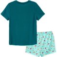 thumbnail image 2 of Pyjama d'Été pour Femmes 2 Pcs Mignon Chat, Imprimé Vert, 2 of 5