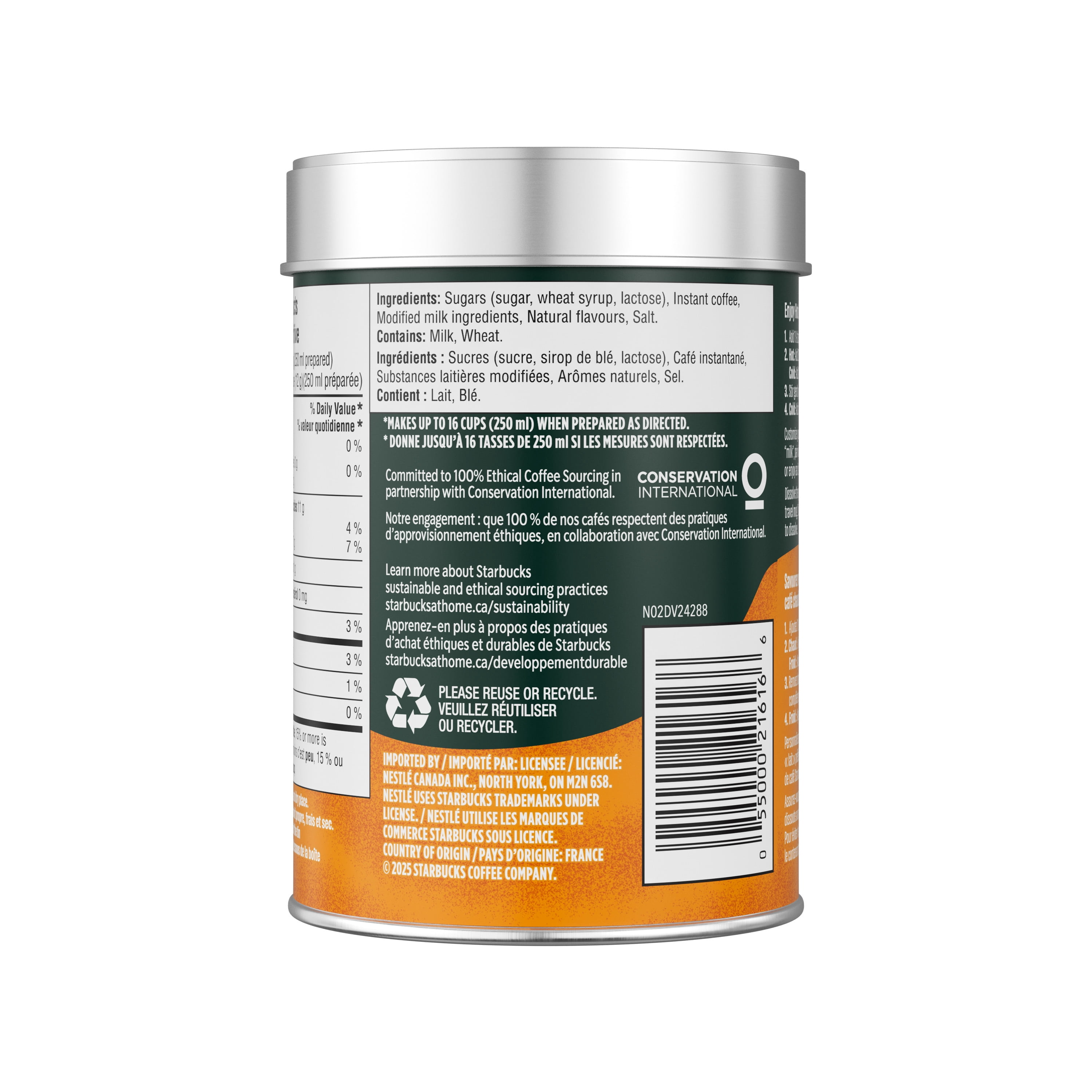 Starbucks Collection Crema, caramel salé, instantané supérieur, chaud ou glacé