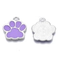thumbnail image 3 of Alloy Enamel Pendants Cadmium Free Lead Free Dog Paw Prints Dark Violet 17.5x16x1.5mm Hole: 2mm, 3 of 3