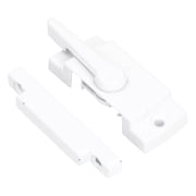 BIMZUC Sash Lock Square Zinc Alloy White Rustproof Multifunctional Sturdy Window Lock For Home Office Sliding Windows With Flat Seat And Hardware Screws Included (2.75 Inches / 7.00 cm)