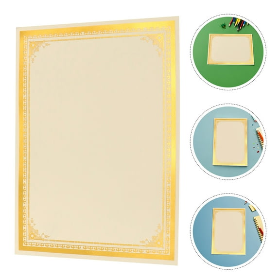 Tineasur Printable Golden Certificate Paper Clear Printing for Awards