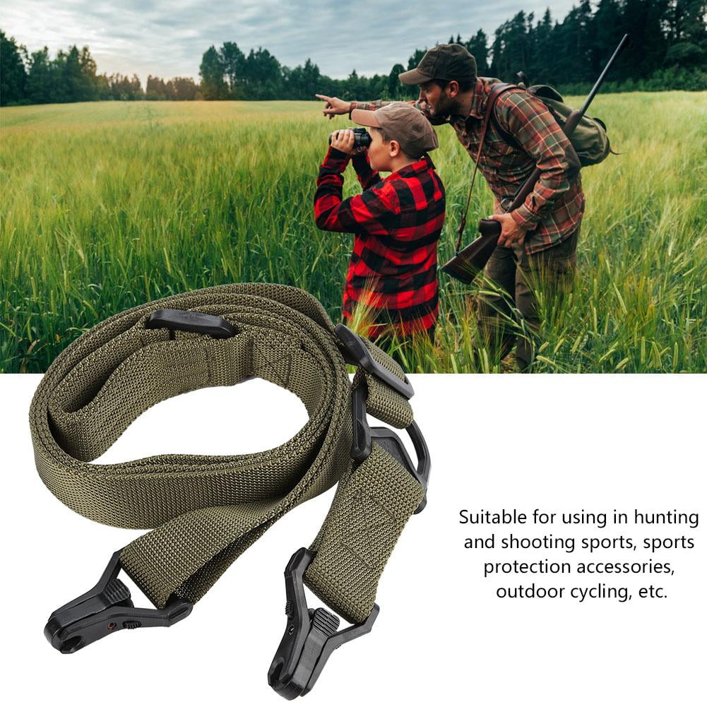 Qiilu Adjustable 1 or 2 Point Hunting Rifle Gun Sling Strap Rope Belt