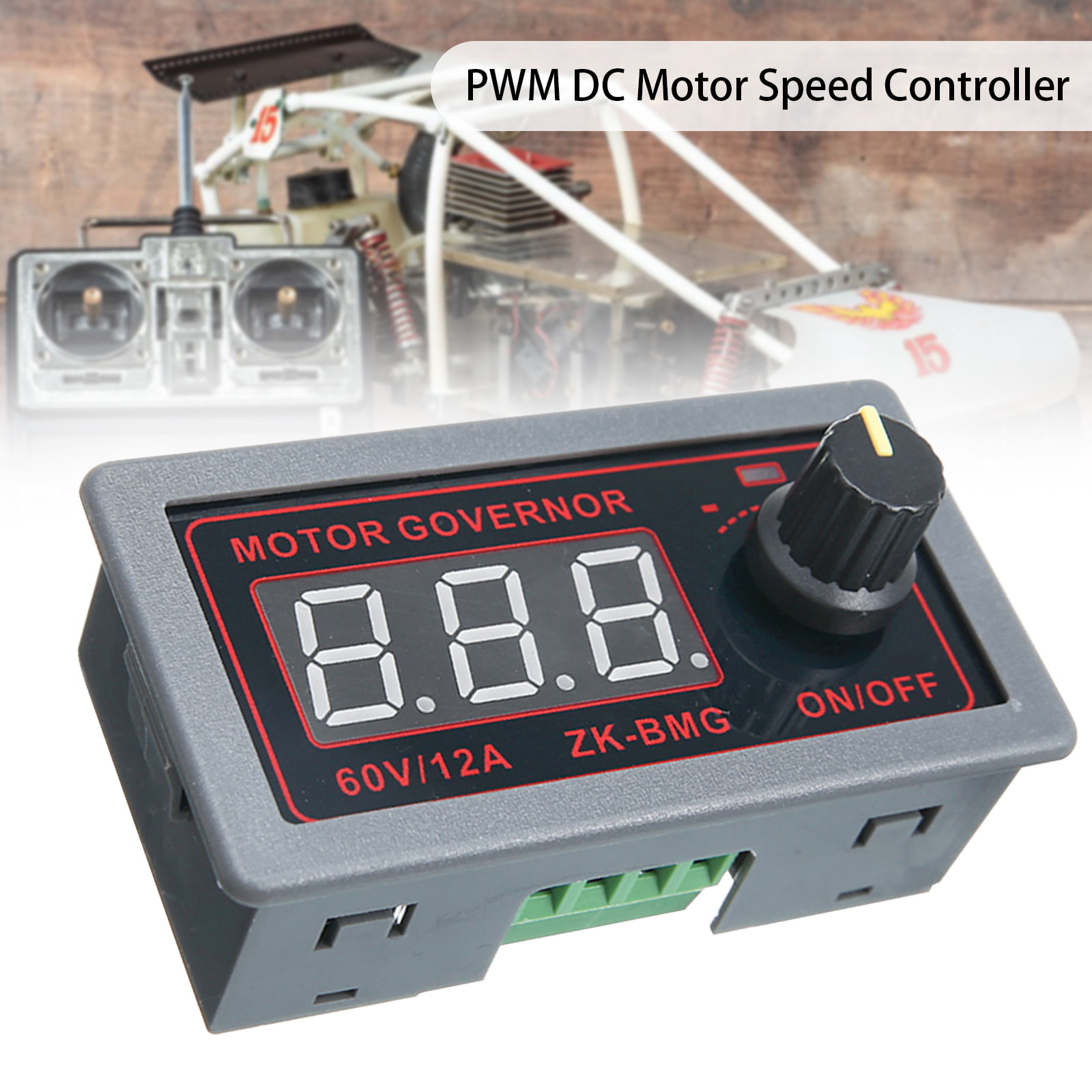 PWM 9-60V 12A 500W DC Motor Speed Governor Controller Switch BMG Digital Display 