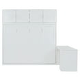 thumbnail image 5 of Harper & Bright Designs Queen Murphy Bed Wall Bed with Desk, Wood Queen Size Cabinet Bed Folding Wall Bed with Storage Shelves and Cabinets for Guest Room Office, White, 5 of 16
