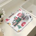 thumbnail image 4 of Yayeee Dish Drying Mat for Kitchen Counter 18" x 24" Microfiber Super Absorbent Coffee Decorative Pad, Christmas Train, 4 of 9