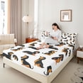 thumbnail image 3 of Homewish Funny Dachshund Bed Sheets,Kawaii Dog Full Size Sheets,White,4pcs,1 Flat Sheet, 1 Fitted Sheet and 2 Pillowcases, 3 of 6